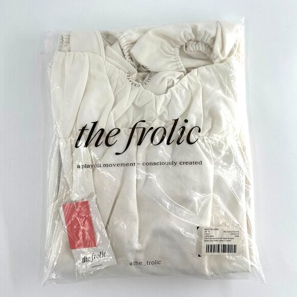 The Frolic Cream Frill Detail Tie Back Tiered Maxi Dress UK 10 | US Size 6 - Picture 3 of 11